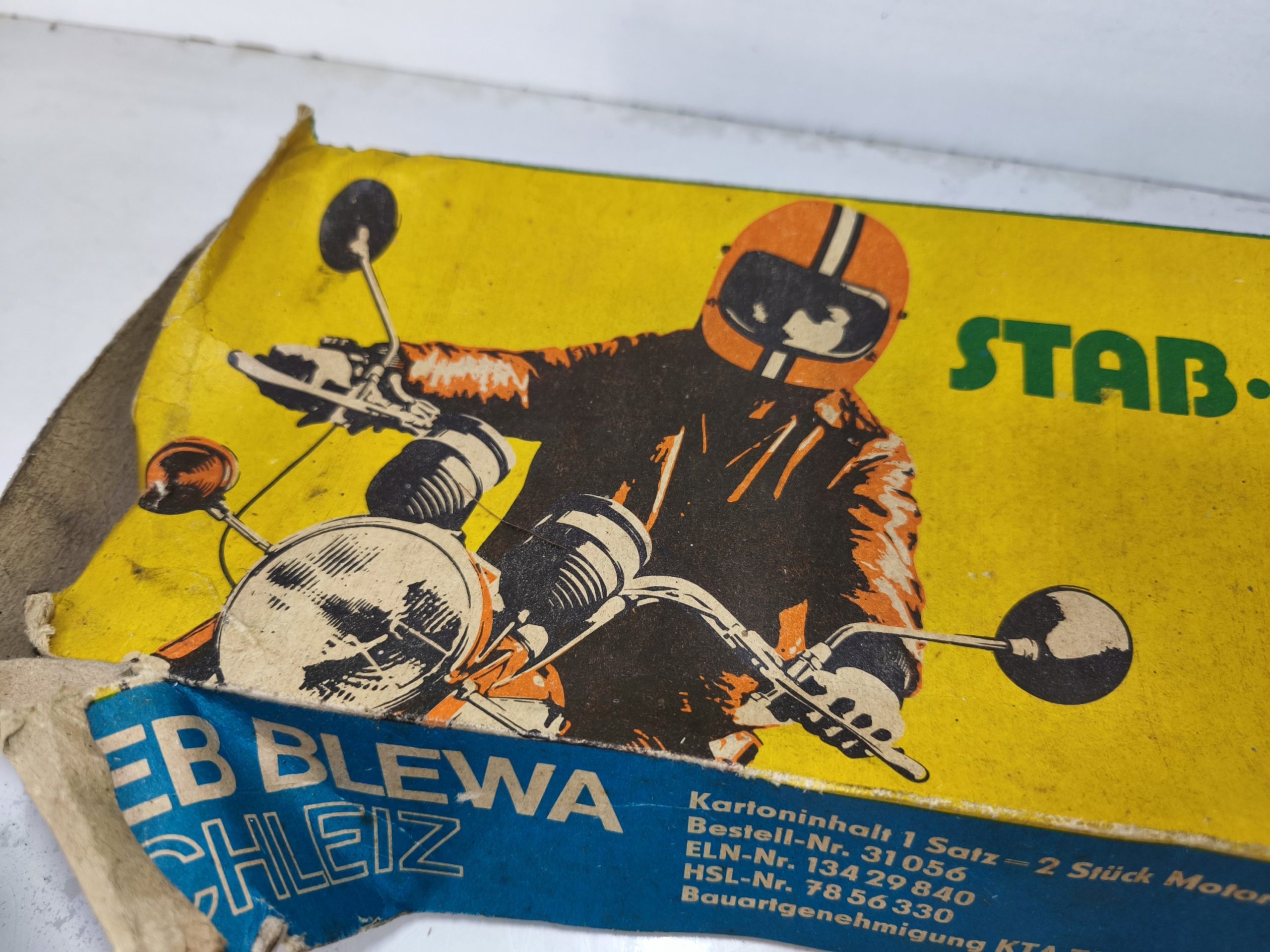 Oryginał DDR nowe - komplet lusterek Blewa do MZ TS 150 125 (lusterko, lusterka) - obrazek 3