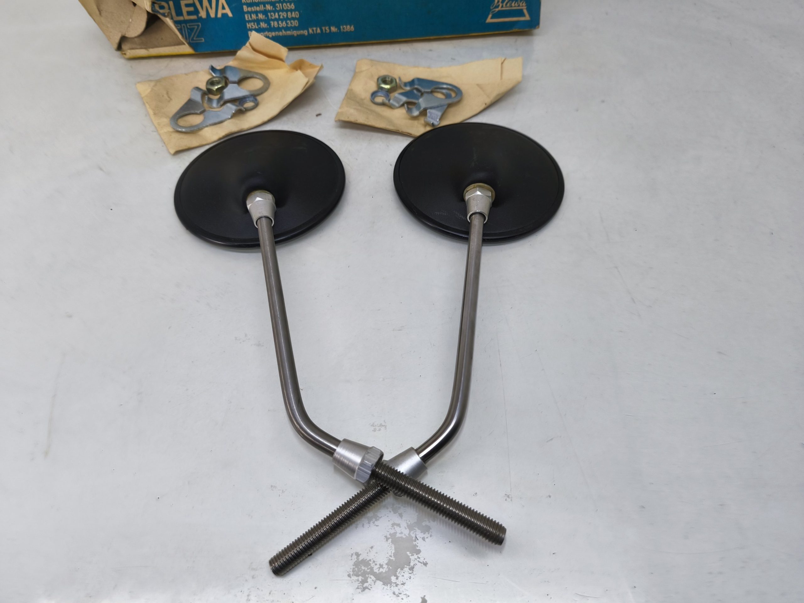 Oryginał DDR nowe - komplet lusterek Blewa do MZ TS 150 125 (lusterko, lusterka) - obrazek 5