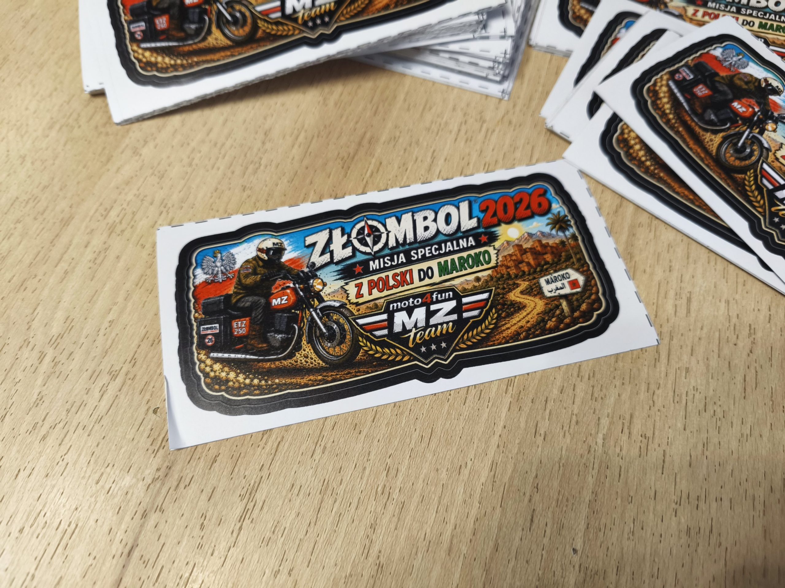 Naklejka "Złombol 2026" moto4fun MZ team - edycja limitowana - obrazek 2